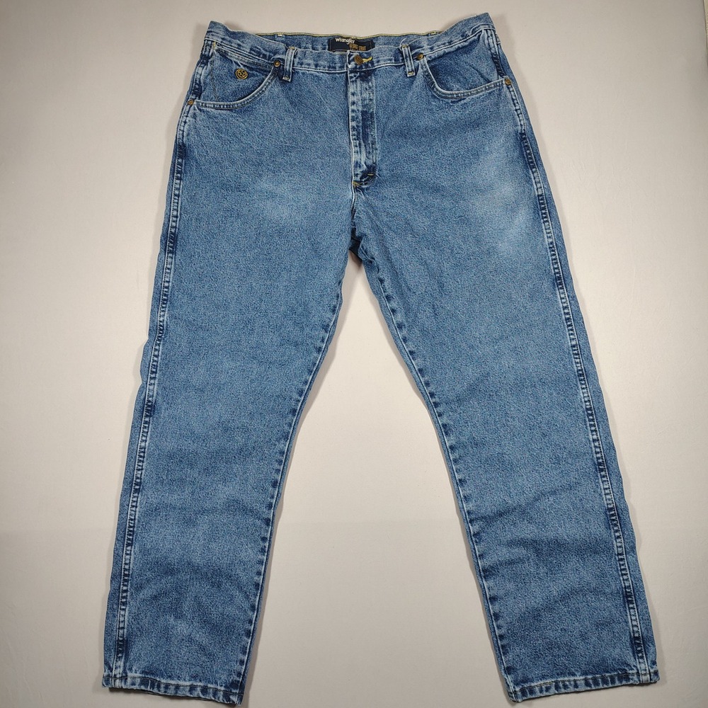 Wrangler Jeans Mens 40x32 Blue George Strait Relaxed Straight Leg Denim‎ Cotton